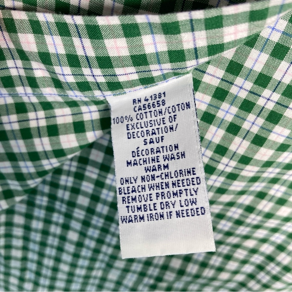 Polo Ralph Lauren Men’s Button Front Shirt Green Mini Gingham Large Cotton - Picture 13 of 16